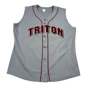 Russell Athletic Jersey Womens Large Gray Triton College Softball Sleeveless